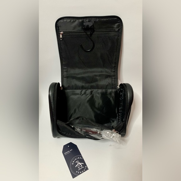 🍀 NWT Original Penguin Black Travel Grooming Toiletries Kit Case Bag🍀#PENGUIN - Picture 11 of 13